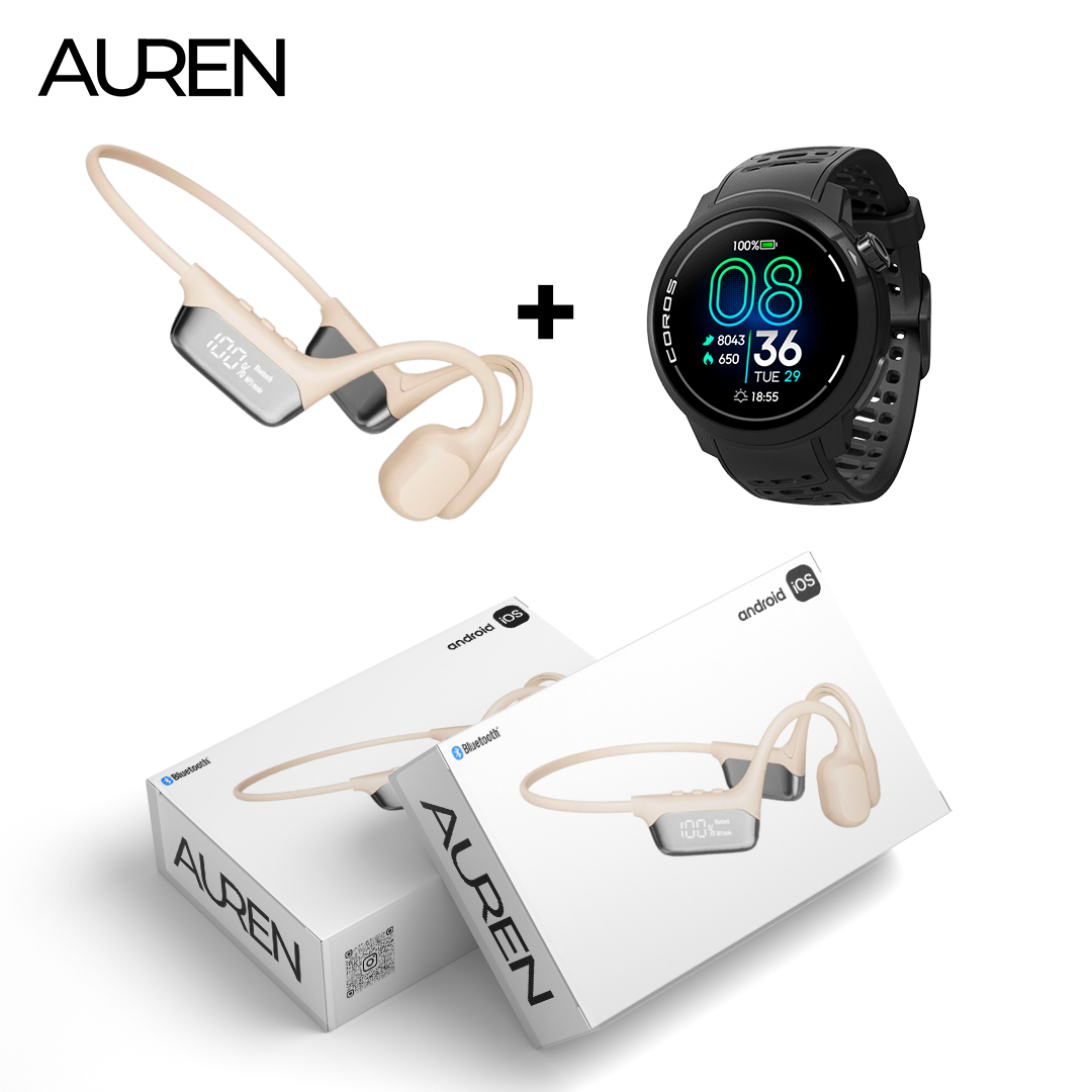 Auren S10 - Fone de condução óssea para natação + Relógio de Brinde